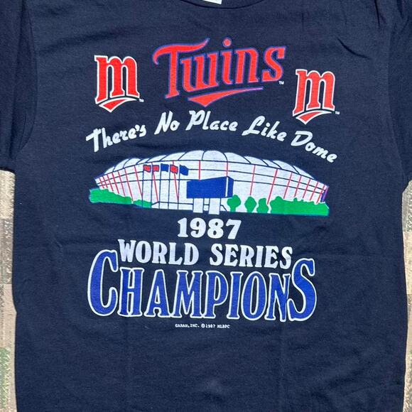Vintage 80s 1987 Minnesota Twins World Series Champions Tee Shirt Single Stitch - Picture 2 of 4